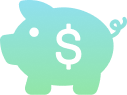 Piggy bank with money symbol
